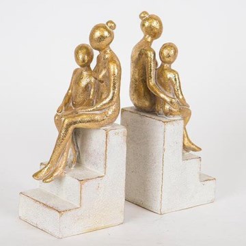 SET 2x Buchstütze golden