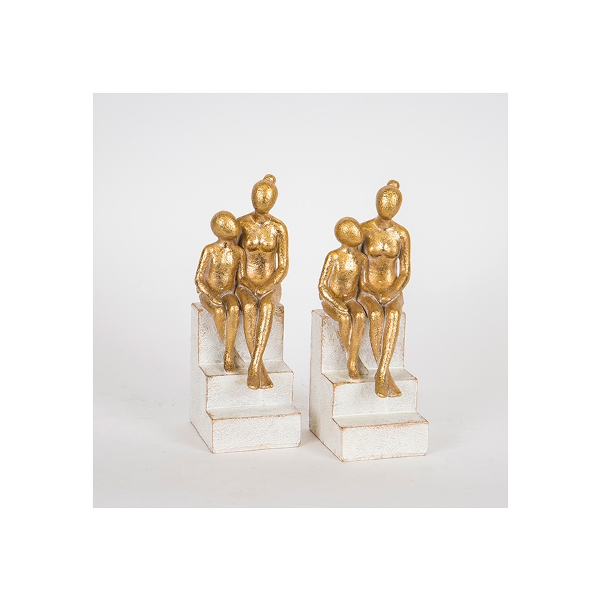 SET 2x Buchstütze golden
