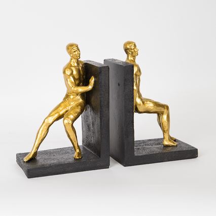 SET 2x Buchstütze golden/schwarz