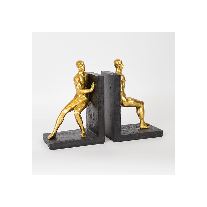SET 2x Buchstütze golden/schwarz