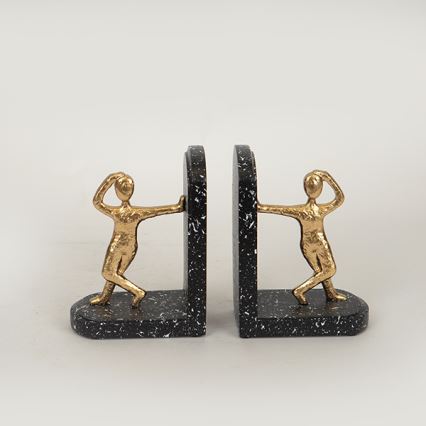 SET 2x Buchstütze golden/schwarz