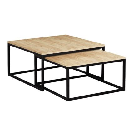 SET 2x Couchtisch DUAL golden Eiche/schwarz