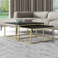 SET 2x Couchtisch DUAL schwarz/golden