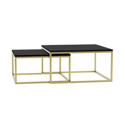 SET 2x Couchtisch DUAL schwarz/golden