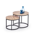 Set 2x Couchtisch JENO Eiche/Schwarz