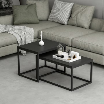 SET 2x Couchtisch LEKA schwarz