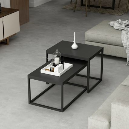 SET 2x Couchtisch LEKA schwarz