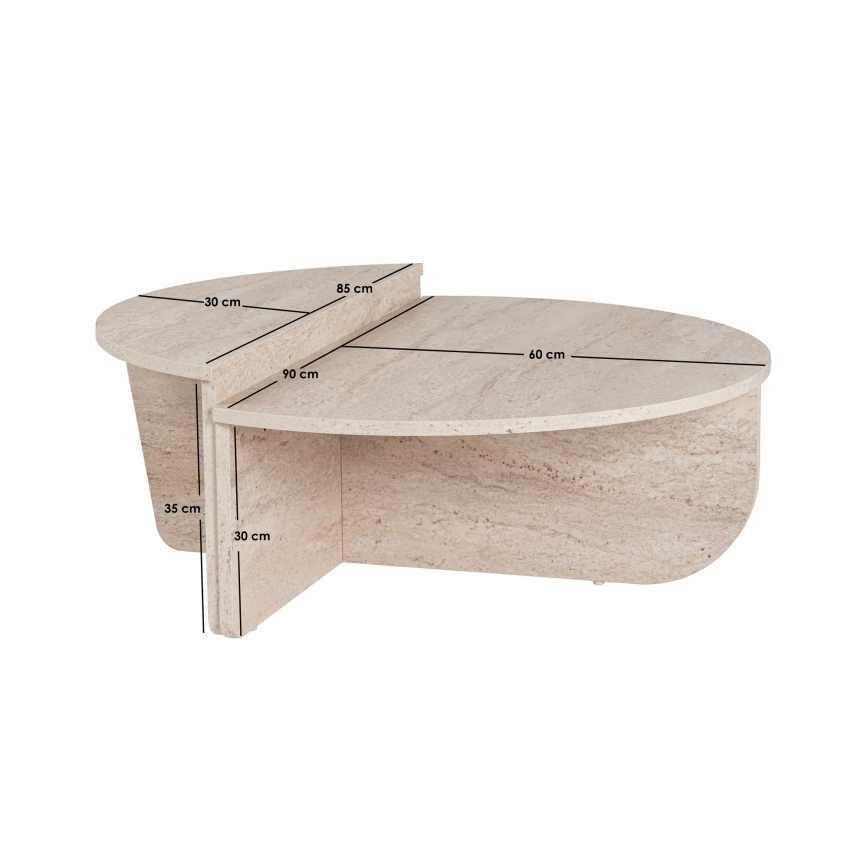 SET 2x Couchtisch ORION beige