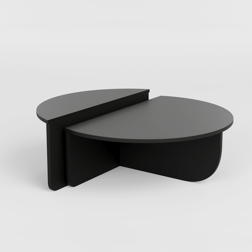 SET 2x Couchtisch PODIUM schwarz