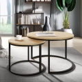 SET 2x Couchtisch RABEN schwarz/golden Eiche