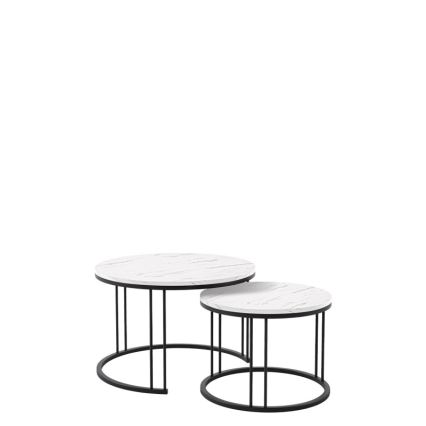SET 2x Couchtisch RAGNAR schwarz/weiß