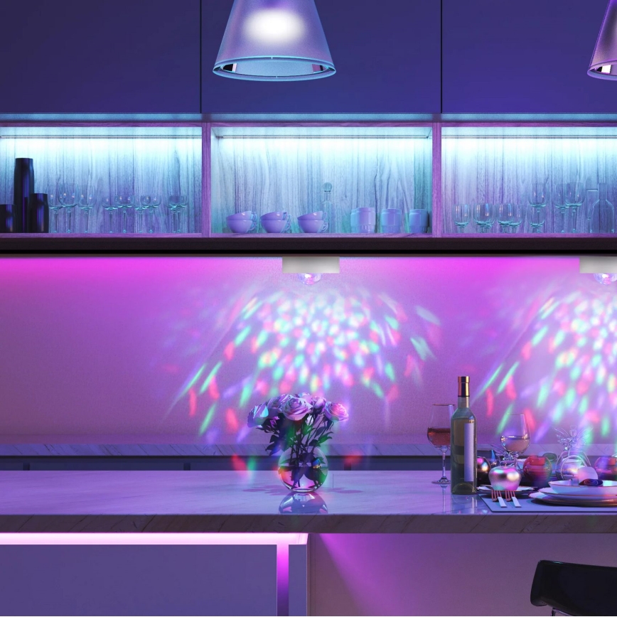 SET 2x Dimmbare, dekorative LED-RGB-Leuchte FESTA 3xAAA/4,5V + Fernbedienung