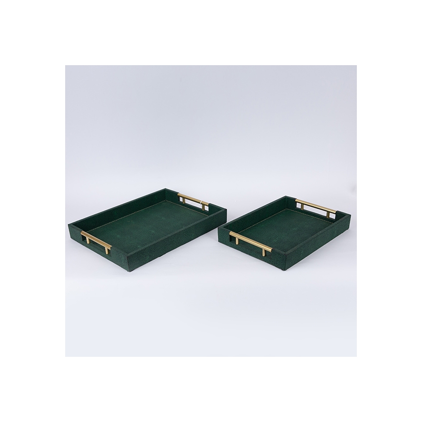 SET 2x Dekoratives Tablett 40x30/34x24 cm grün