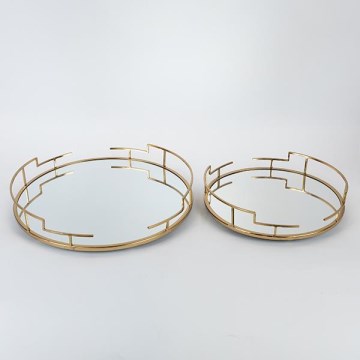 SET 2x Dekoratives Tablett d 39/30,5 cm