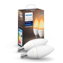 SET 2x dimmbare LED Glühbirne Philips Hue WHITE AMBIANCE B39 E14/4W/230V 2200K - 6500K