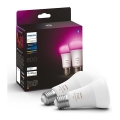 SET 2x dimmbare LED-Glühbirne Philips Hue White and Color Ambiance A60 E27/6,5W/230V 2000-6500K