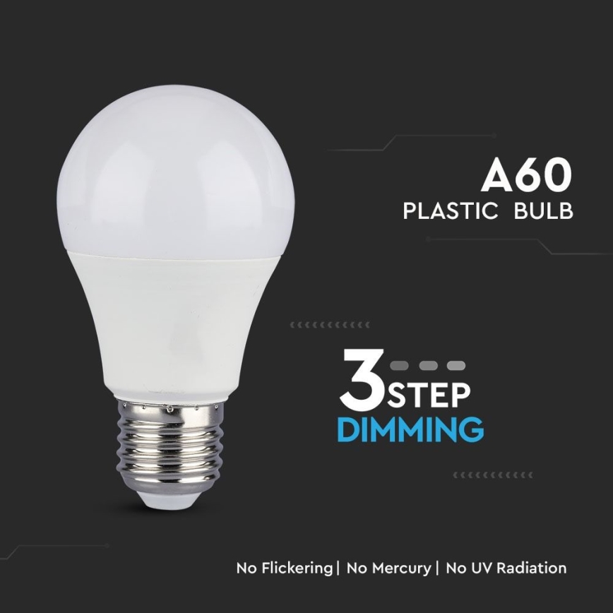 SET 2x Dimmbare LED-Lampe A60 E27/9W/230V 6400K