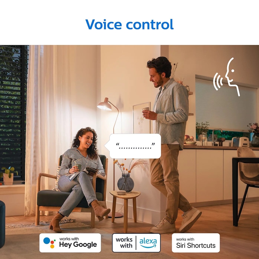 SET 2x Dimmbare LED-Lampe Philips A60 E27/8W/230V Wi-Fi