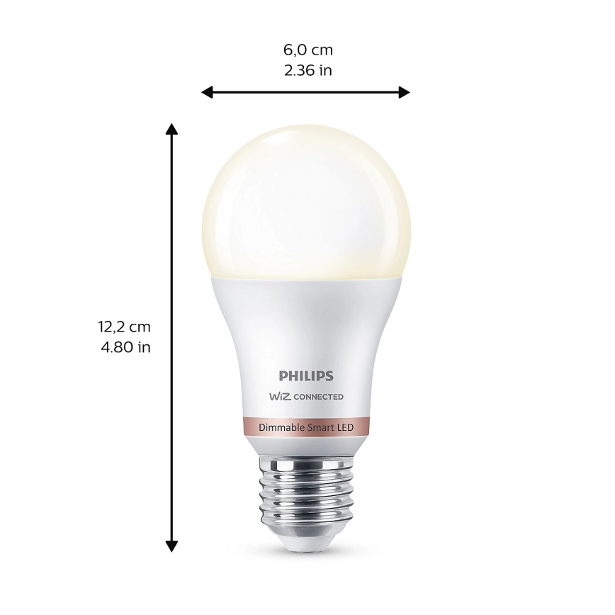SET 2x Dimmbare LED-Lampe Philips A60 E27/8W/230V Wi-Fi