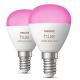 SET 2x Dimmbare LED-RGBW-Glühbirne Philips Hue White And Color Ambiance P45 E14/5,1W/230V 2000-6500K