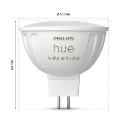 SET 2x Dimmbares LED-RGBW-Leuchtmittel Philips Hue White And Color Ambiance GU5,3/MR16/6,3W/12V 2000-6500K