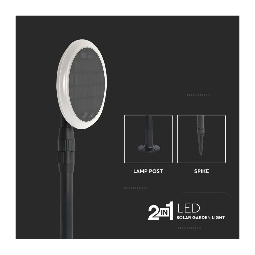 SET 2x Einstellbare LED-Solarleuchte GARDEN LED/3W/5V 42-80 cm 3000K IP65 1000 mAh