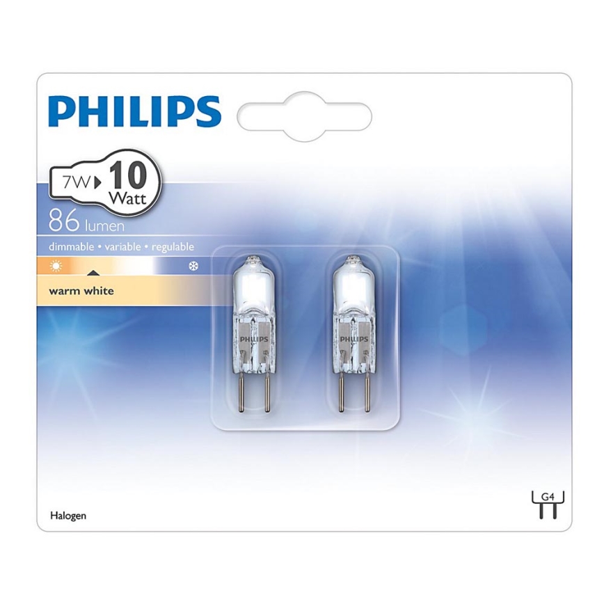 SET 2x Halogenlampe Philips G4/7W/12V