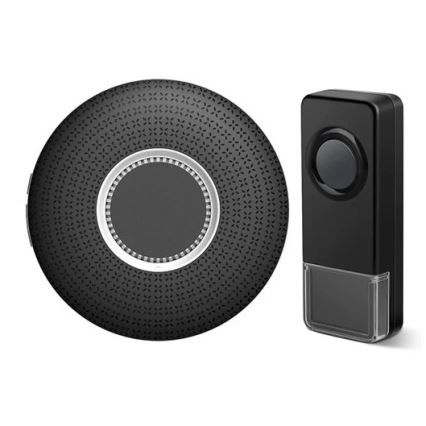 SET 2x Kabellose Steckdosen-Türklingel 230V 1xA23 IP55 schwarz