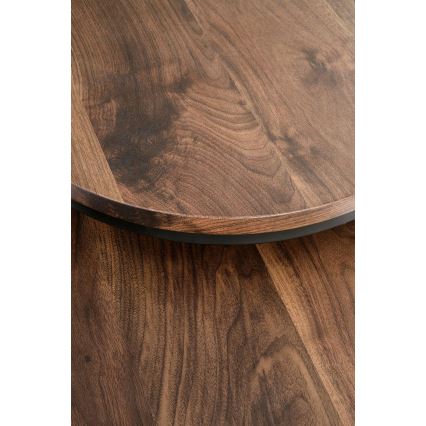 SET 2x Couchtisch OREO Ø 43/53 cm schwarz/Nussbaum