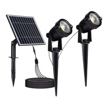 SET 2x LED Außen-Solarleuchte 2xLED/1,2W/3,7V IP65 3000K 4000 mAh