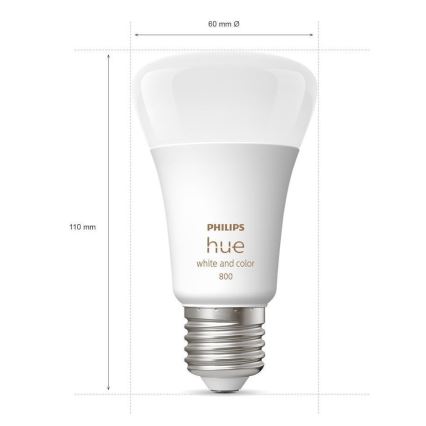 SET 2x LED dimmbare Glühbirne Philips Hue Weiß und Farbe Ambiance A60 E27/6,5W/230V 2000-6500K