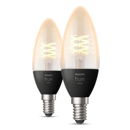 SET 2x LED dimmbare Glühbirne Philips Hue WHITE FILAMENT E14/4,5W/230V 2100K