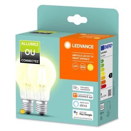 SET 2x LED dimmbare Glühbirne SMART+ A60 E27/6W/230V 2700K - Ledvance