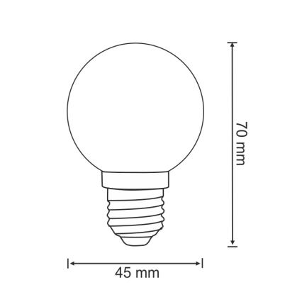 SET 2x LED-Glühbirne PARTY E27/0,5W/36V rot