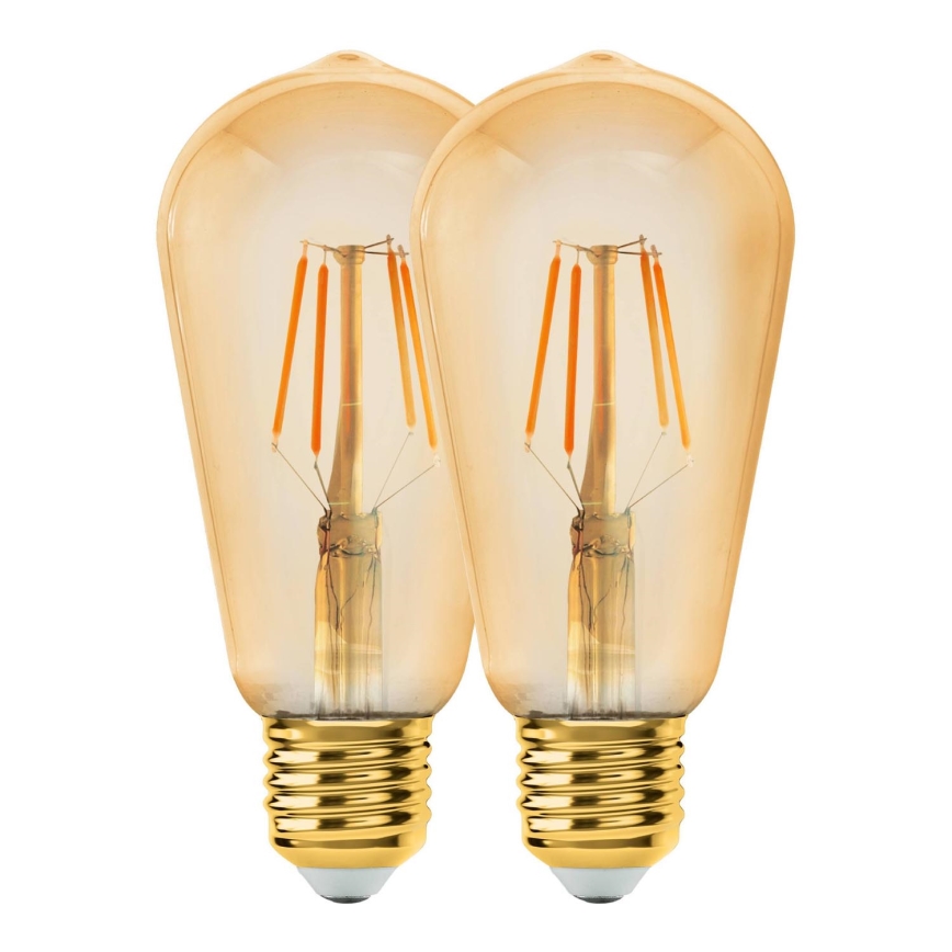 SET 2x LED-Glühbirne VINTAGE ST64 E27/6W/230V 2200K - Eglo 11783