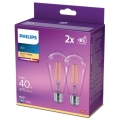 SET 2x LED-Glühlampe VINTAGE Philips ST64 E27/4,3W/230V 2700K
