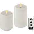 SET 2x LED-Kerze LED/4xAA + Fernbedienung