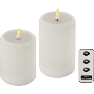 SET 2x LED-Kerze LED/4xAA + Fernbedienung