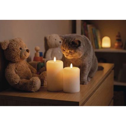 SET 2x LED-Kerze LED/4xAA + Fernbedienung