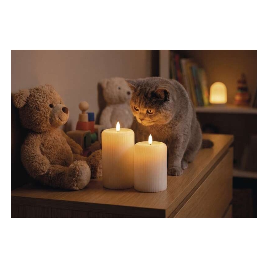 SET 2x LED-Kerze LED/4xAA + Fernbedienung