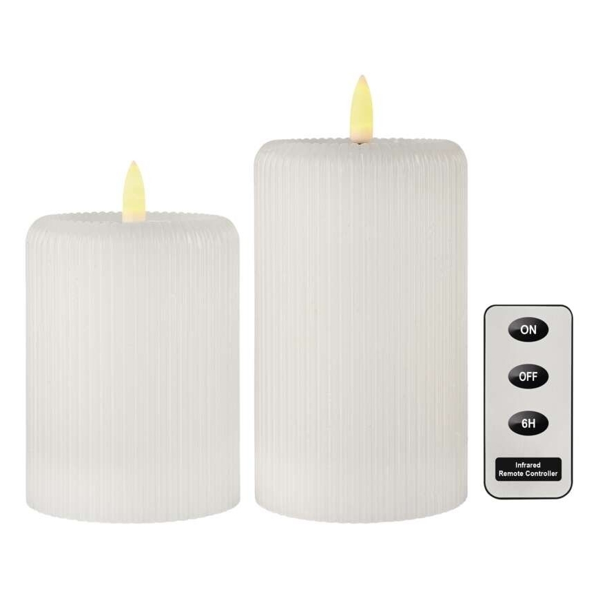 SET 2x LED-Kerze LED/4xAA + Fernbedienung