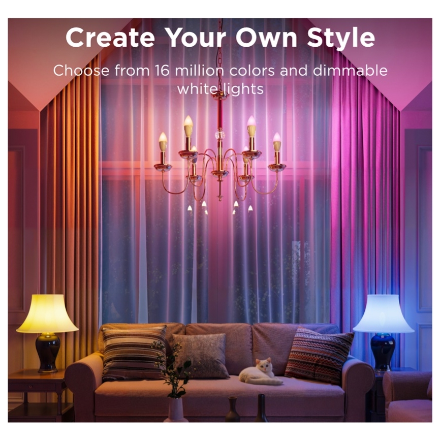 SET 2x LED RGBWW Dimmbares Leuchtmittel E14/5W/230V 2700-6500K Wi-Fi - Govee