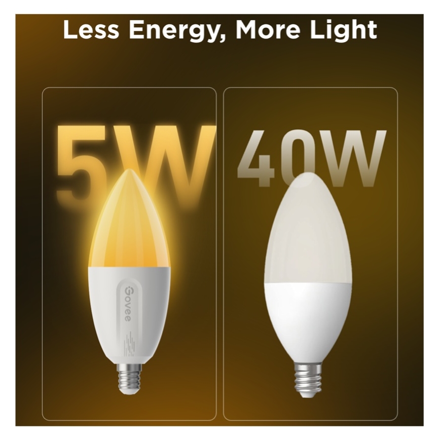 SET 2x LED RGBWW Dimmbares Leuchtmittel E14/5W/230V 2700-6500K Wi-Fi - Govee