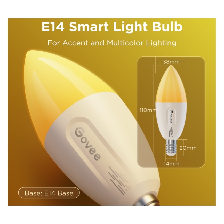 SET 2x LED RGBWW Dimmbares Leuchtmittel E14/5W/230V 2700-6500K Wi-Fi - Govee