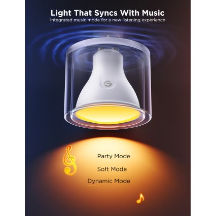 SET 2x LED RGBWW Dimmbares Leuchtmittel GU10/4,8W/230V 2700-6500K Wi-Fi - Govee