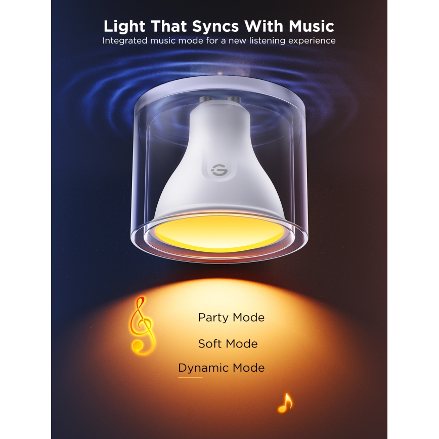 SET 2x LED RGBWW Dimmbares Leuchtmittel GU10/4,8W/230V 2700-6500K Wi-Fi - Govee