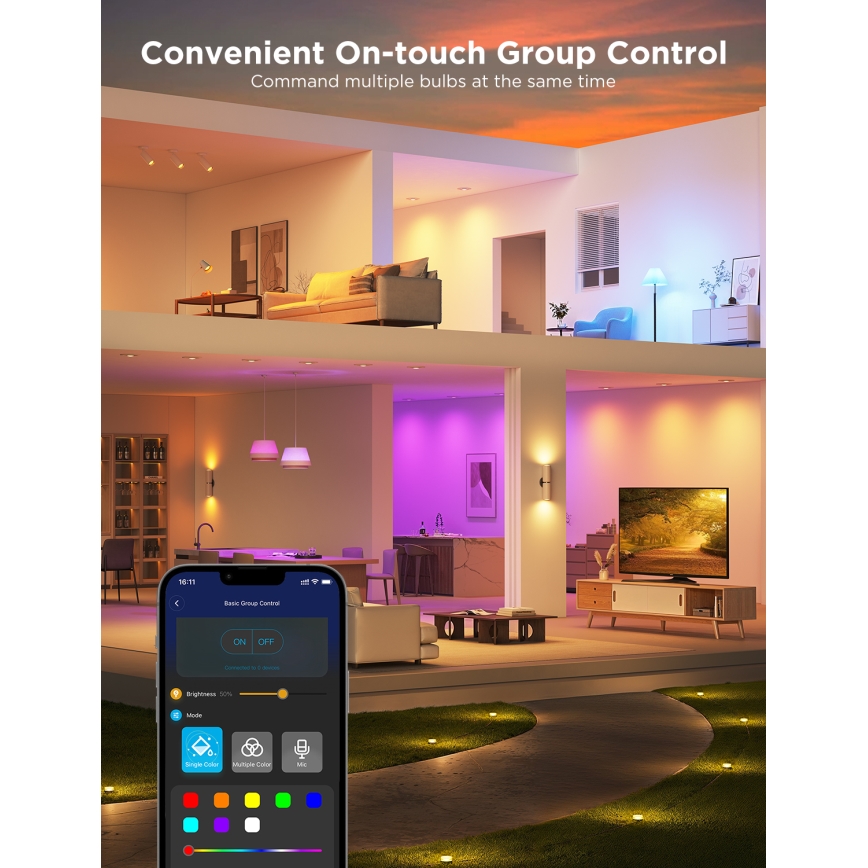 SET 2x LED RGBWW Dimmbares Leuchtmittel GU10/4,8W/230V 2700-6500K Wi-Fi - Govee