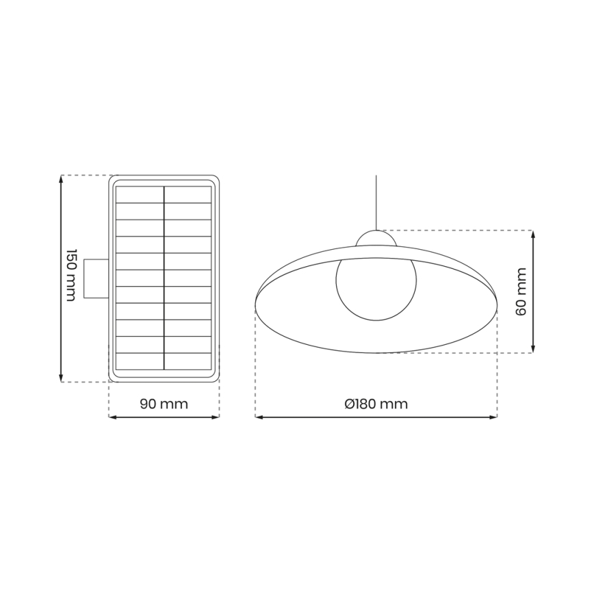 SET 2x LED Solar-Pendelleuchte mit Dämmerungssensor LED/6W/3,7V 2000 mAh IP44 + Fernbedienung