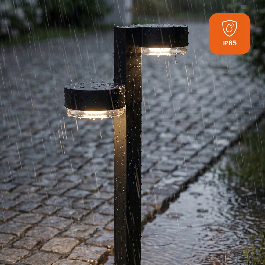 SET 2x LED Solarlampe 2xLED/1W/3,7V 1200 mAh 55 cm IP65 schwarz