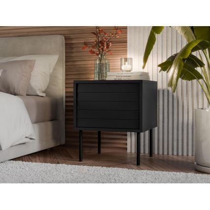 SET 2x Nachttisch CORTINA 51x45 cm schwarz
